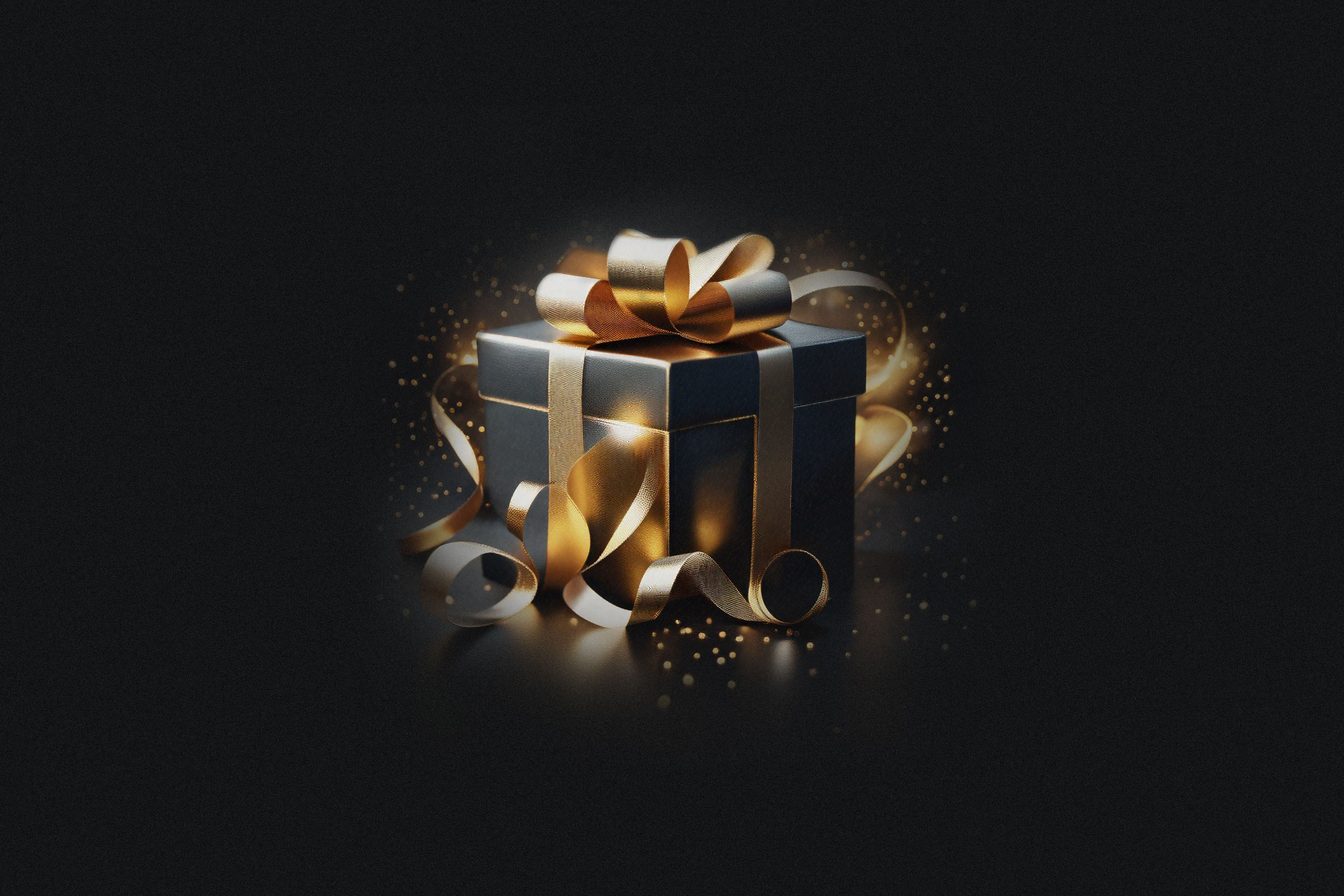 Elegant golden gift box used for Spirit & Body Massage holiday gift certificate promotion, Prescott Valley AZ